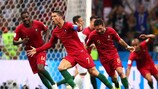  Cristiano Ronaldo festeja um dos três golos que marcou no empate entre Portugal e Espanha no Mundial de 2018
