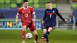 Rennes full-back Adrien Truffert in action for France Under-21s
