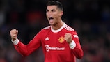 Manchester United striker Cristiano Ronaldo celebrates his dramatic winner against Villarreal on UEFA Champions League Matchday 2