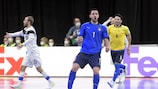  Cainan De Matos esulta dopo il gol del 3-3 dell'Italia contro la Finlandia all'esordio a UEFA Futsal EURO