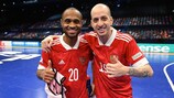 Nando and Paulinho celebrate Russia's win