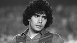 Diego Maradona in action for Barcelona in 1984