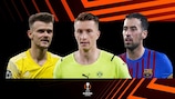 Sheriff's Sébastian Thill, Dortmund's Marco Reus and Barcelona's Sergio Busquets are all set to be involved in the UEFA Europa League knockout round play-offs