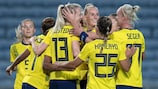 Sweden reached the Algarve Cup final by beating hosts Portugal