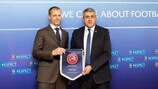 UEFA president Aleksander Čeferin meets UNWTO secretary-general Zurab Pololikashvili