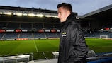 Dortmund's Marco Reus at Ibrox on the eve of the second leg
