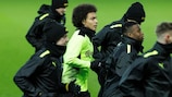 Dortmund's Axel Witsel in training at Ibrox ahead of the second leg against Rangers
