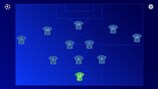 Chelsea set up in a 3-4-3 formation