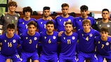 Andorra players ahead of a U19 Futsal EURO qualifier
