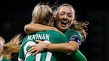 Ireland celebrate a Saoirse Noonan goal in a FIFA Women's World Cup qualifier
