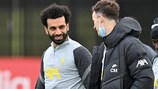 Mohamed Salah in training with Liverpool