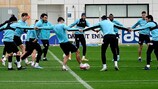 Villarreal training hand-in-hand on Tuesday