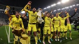 Villareal celebrate after the final whistle 