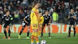 Alexia Putellas before equalising from the spot in the first leg