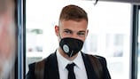 Bayern's Joshua Kimmich arrives at the airport en route to Villarreal
