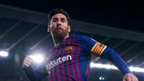 Leo Messi celebra uno de sus goles en la 2018/19