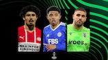 PSV's André Ramalho, Leicester's Wesley Fofana and PAOK's Alexandros Paschalakis
