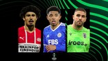 PSV's André Ramalho, Leicester's Wesley Fofana and PAOK's Alexandros Paschalakis