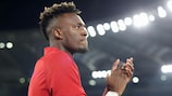 Tammy Abraham  applauds the Roma fans at the Stadio Olimpico