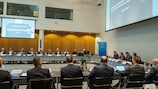 Conferencia internacional Europol-UEFA en la sede de Europol en La Haya (Holanda)