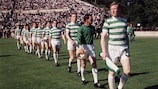 Celtic captain Billy McNeill leads out the Lisbon Lions ahead of the 1967 European Cup final