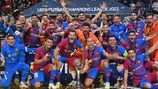 Il Barcelona festeggia la sua vittoria a Riga