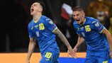 Ukraine celebrate a goal in qualifying