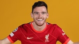 Andy Robertson practising his celebrations ahead of the final