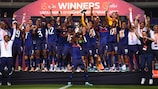 La Francia festeggia il primo gol nella finale di UEFA Euro Under 17 a Netanya