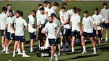 Spain train in the heat of Seville on the eve of the game