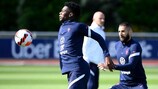 Paul Pogba und Karim Benzema im Training für Frankreich