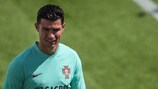 Cristiano Ronaldo training with Portugal on Saturday morning