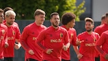 Belgium training on the eve of the Poland game