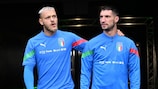 Italy's Federico Dimarco and Matteo Politano head out to train in Germany.