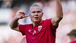 Erling Haaland ha trascinato in vetta al Gruppo B4 la Norvegia con cinque gol (RADOSLAW JOZWIAK/AFP via Getty Images)NTB/AFP via Getty Images