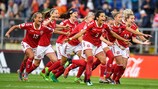 Denmark reached the 2017 final by winning a second of their record four Women's EURO shoot-outs