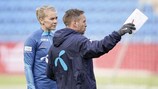 Ada Hegerberg und Norwegens Trainer Martin Sjögren