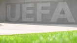 NYON, SVIZZERA - 4 FEBBRAIO:  UEFA La Clairiere (LC), il logo della UEFA presso il quartier generale di Nyon, la Casa del Calcio Europeo. (Photo by Harold Cunningham - UEFA/UEFA via Getty Images)