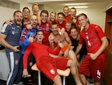 Czech Republic celebrate qualifying for the 2016 finals