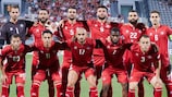 Malta line up for a 2022/23 UEFA Nations League game
