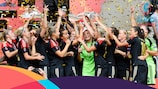 Germany celebrate winning UEFA Women's EURO 2013