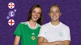 Northern Ireland's Caitlin McGuinness and England's Alessia Russo