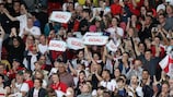 Fans cheer England on during their semi-final win against Sweden