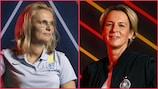 As treinadoras da Inglaterra, Sarina Wiegman (à esquerda), e da Alemanha, Martina Voss-Tecklenburg