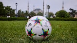 The official 2022/23 match ball on display in Istanbul