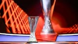 The UEFA Europa League trophy on display ahead of the draw