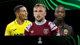 Villarreal's Yeremy Pino, West Ham's Jarrod Bowen and Nice's Nicolas Pépé