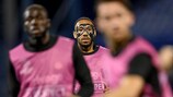 Pierre-Emerick Aubameyang in training with Chelsea on Monday night