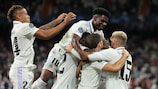 Alegría del Real Madrid tras superar 2-0 al Leipzig