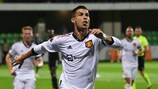 Cristiano Ronaldo exulte après son penalty transformé à Chisinau (Moldavie)